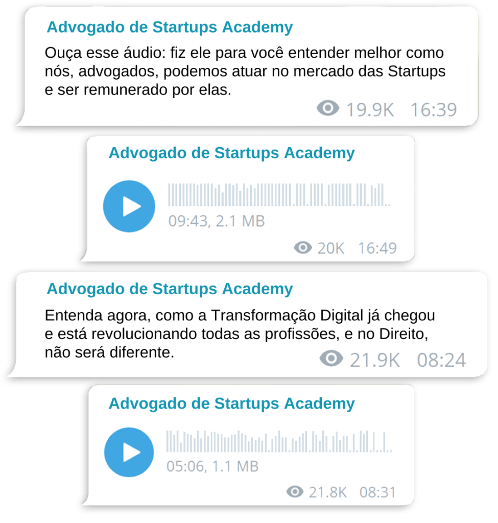 Chamada para fazer parte do Telegram